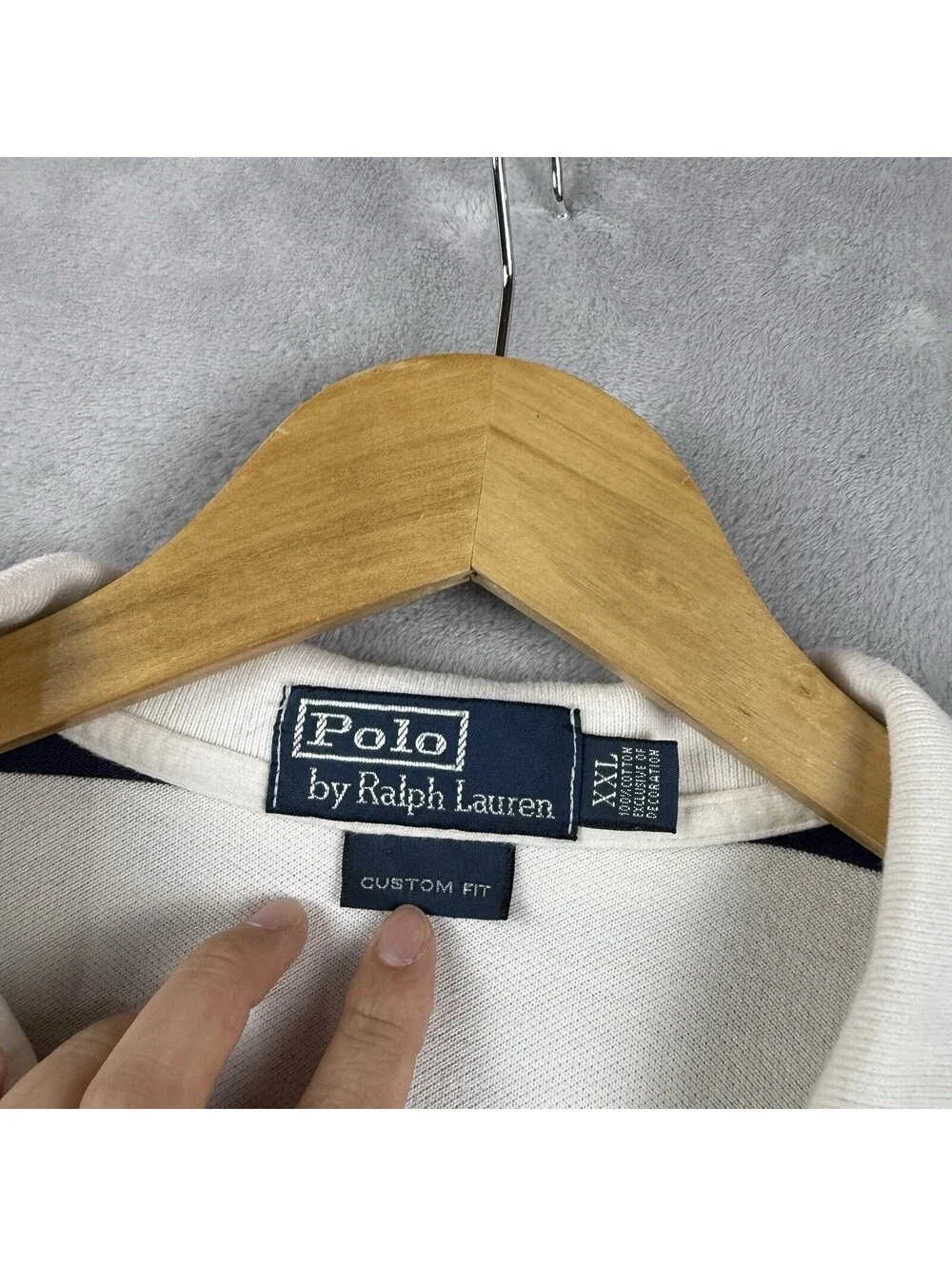 Polo Ralph Lauren Custom Fit Green Navy Stripe Short Sleeve Polo Shirt Men’s XXL